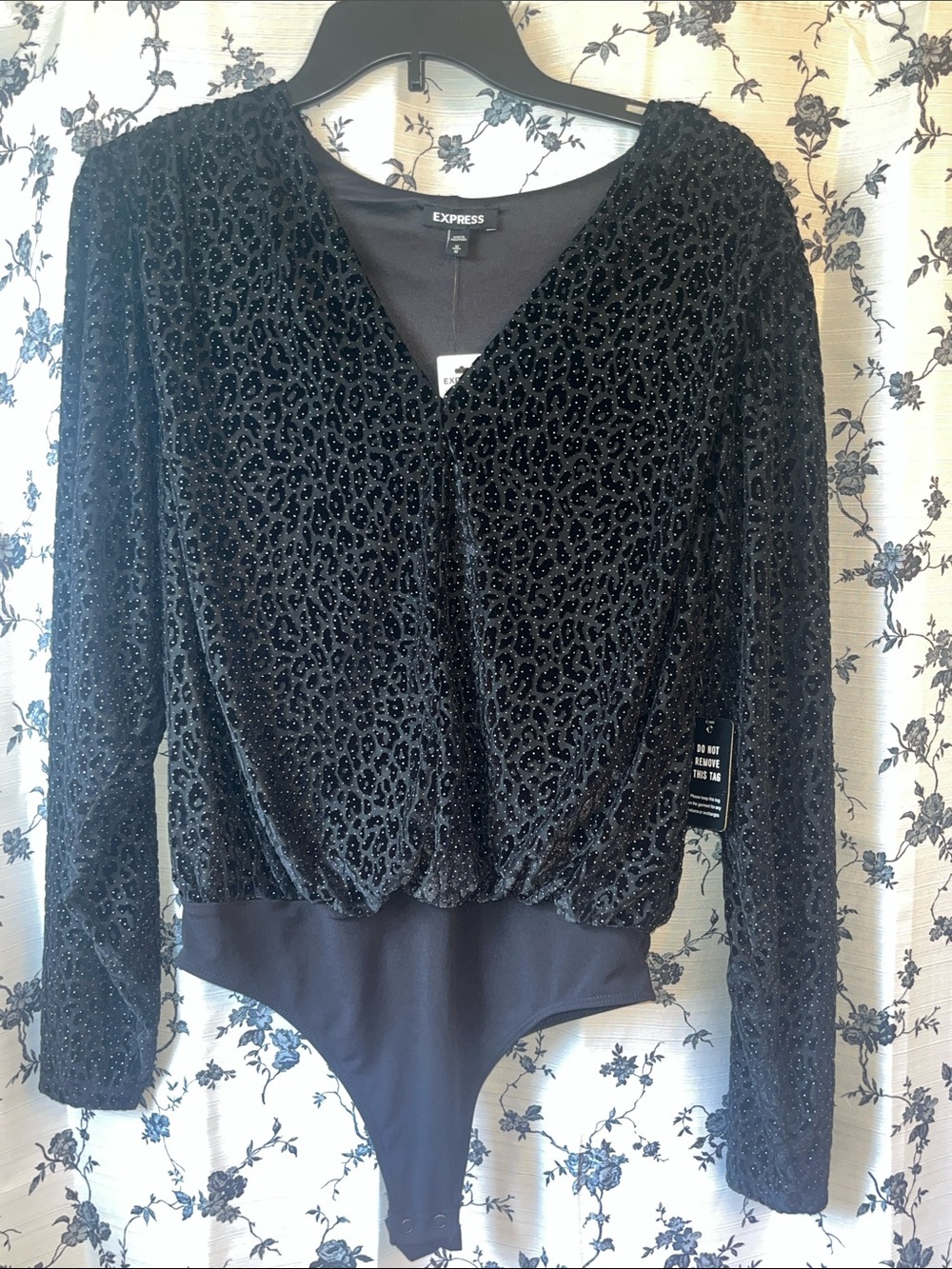 Express NWT Sparkly Cheetah Print Bodysuit